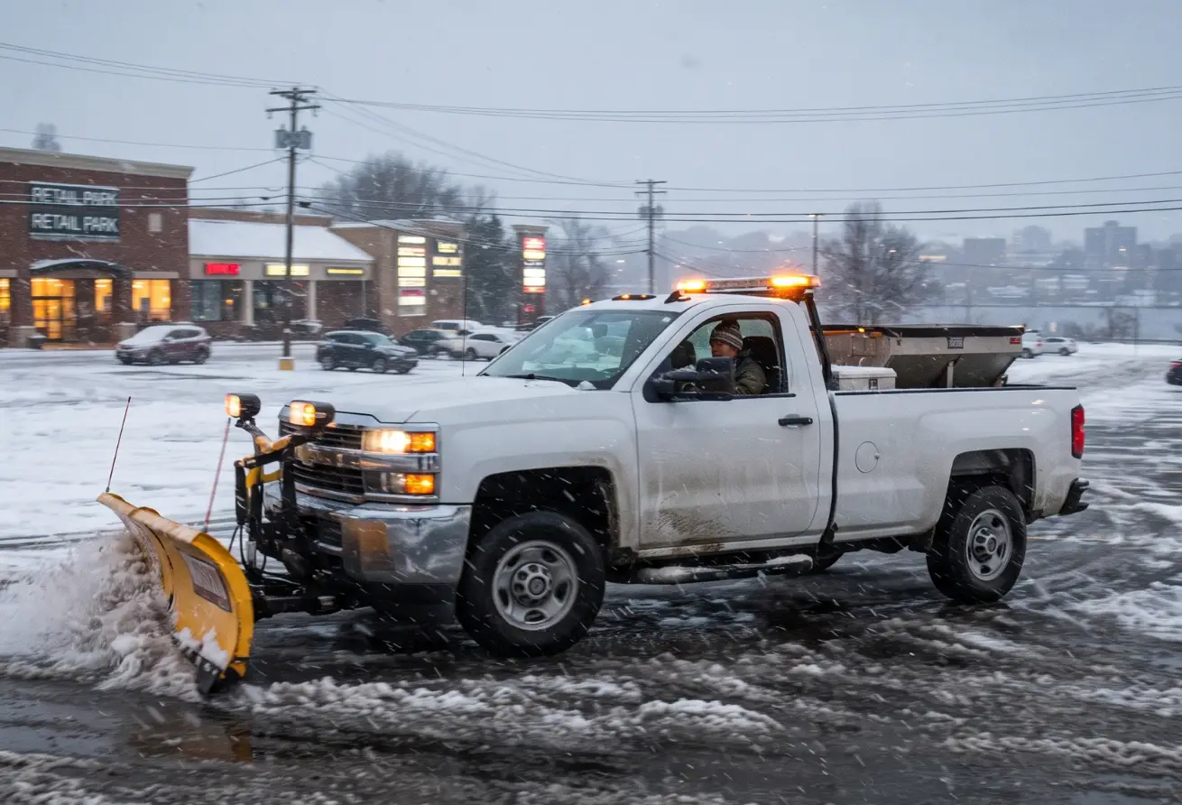Snow removal to access the loading area and delivery areas.