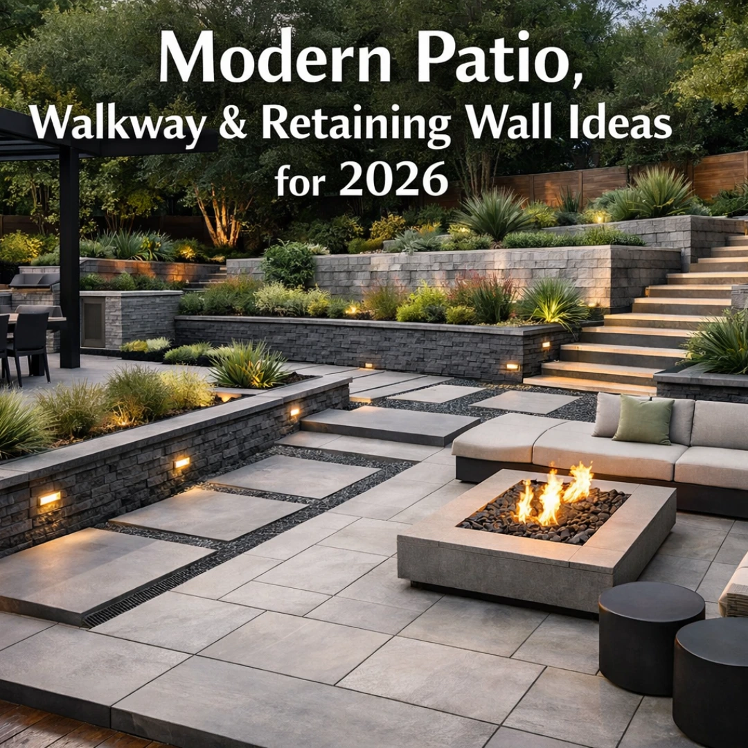 Modern Patio, Walkway & Retaining Wall Ideas for 2026