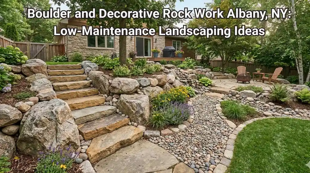 Boulder and Decorative Rock Work Albany NY Low-Maintenance Landscaping Ideas