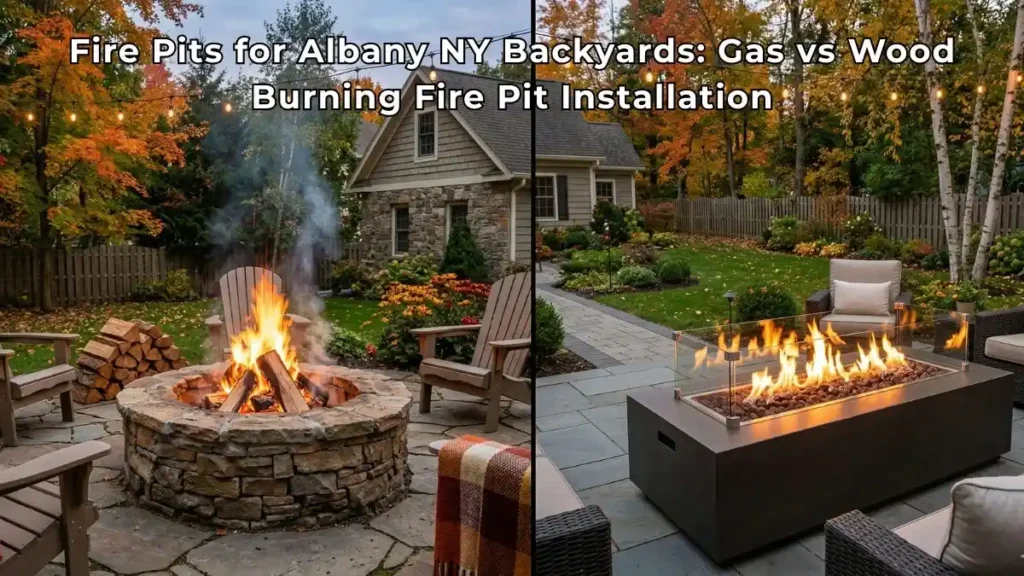 Fire Pits for Albany NY Backyards Gas vs Wood Burning Fire Pit Installation1